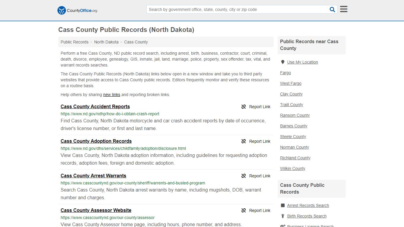 Public Records - Cass County, ND (Business, Criminal, GIS ...