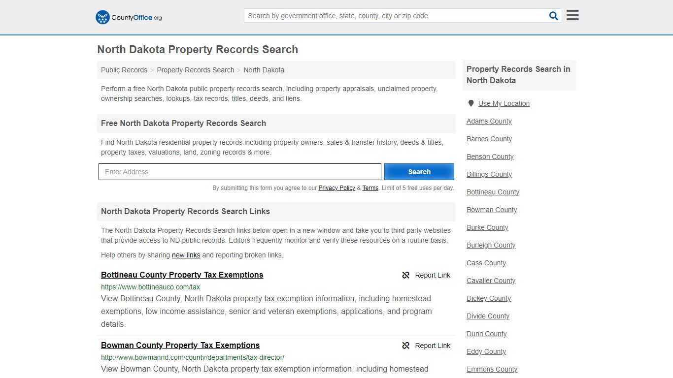 Property Records Search - North Dakota (Assessments, Deeds ...